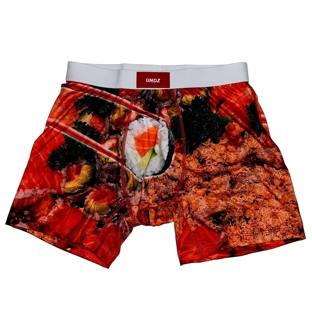 UNDZ Mens Sushi Print Boxer Briefs Small Multicolor Maxvent Stretch Underwear